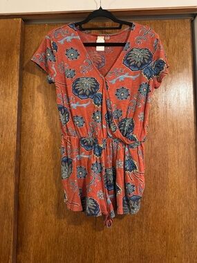 Roxy Coral Floral Short Sleeve Romper